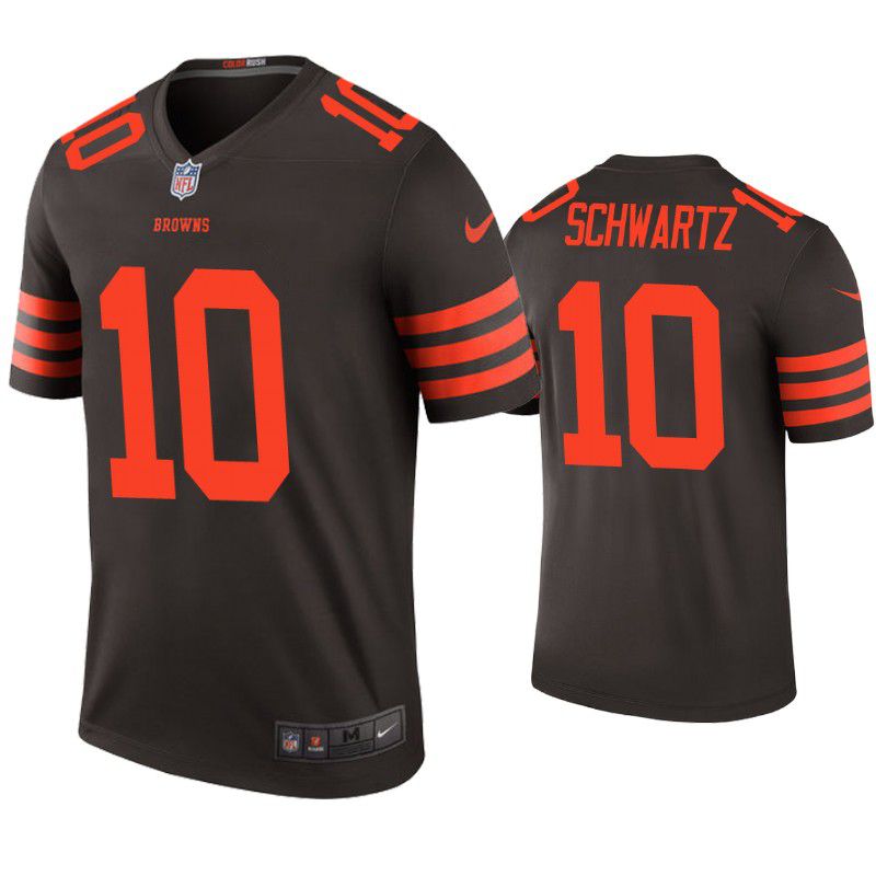 Men Cleveland Browns #10 Anthony Schwartz Nike Brown Color Rush Legend NFL Jersey